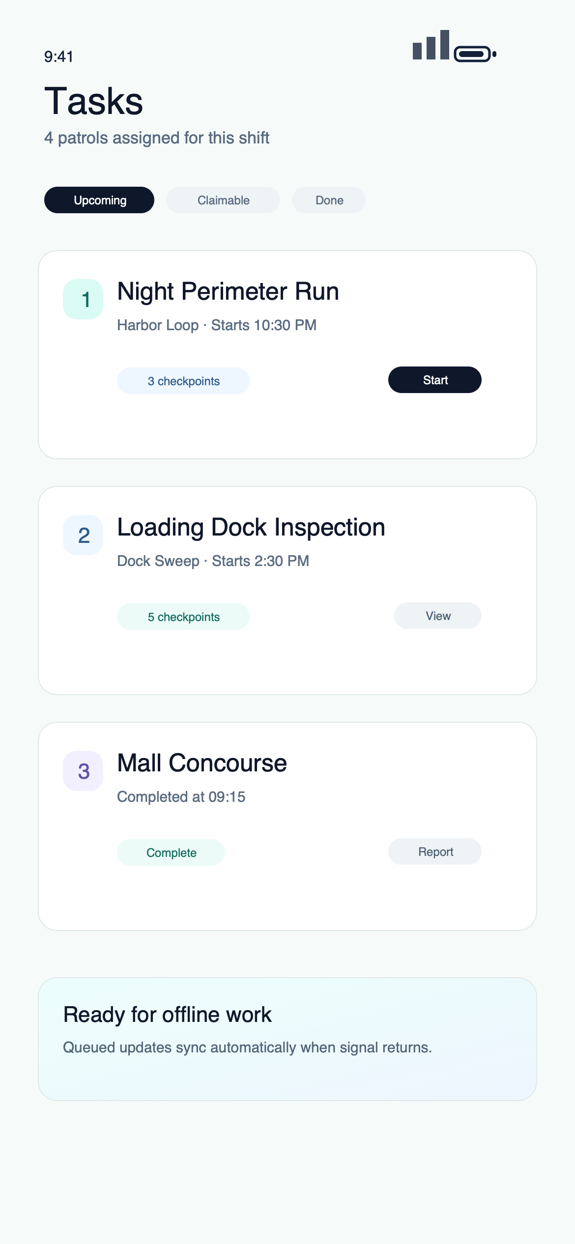 Tasks screenshot